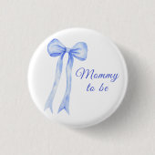 Blauer Bogen Baby-Party - werdende Mutter Button (Vorderseite)