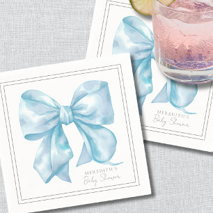 Blauer Bogen Babyparty Serviette
