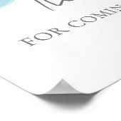 Blauer Bogen Babyshower Danke Schild (Ecke)