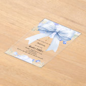 Blauer Bogen Blütenjunge klar Taufe Acryleinladungen (Ablage )