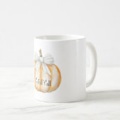Blauer Bogen Creme Orange Kürbis  Kaffeetasse (VorderseiteRechts)