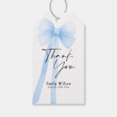 Blauer Bogen Dankeschön Geschenkanhänger (Vorderseite)