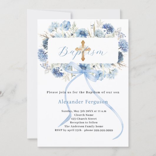 Blauer Bogen Einladung (Vorderseite)