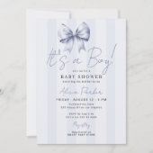 Blauer Bogen, es ist ein Junge, Baby Shower Einladung (Vorderseite)