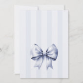 Blauer Bogen, es ist ein Junge, Baby Shower Einladung (Rückseite)