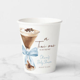 Blauer Bogen Espresso Martini Baby Shower Pappbecher