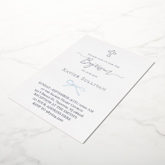 Blauer Bogen Folieneinladung (Gedreht)