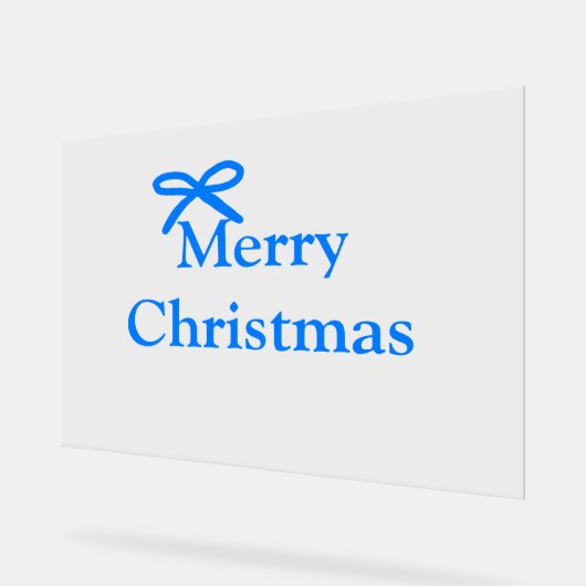 Blauer Bogen frohe Weihnachtsgeschenke einfache mo Acrylschild (Winkel)