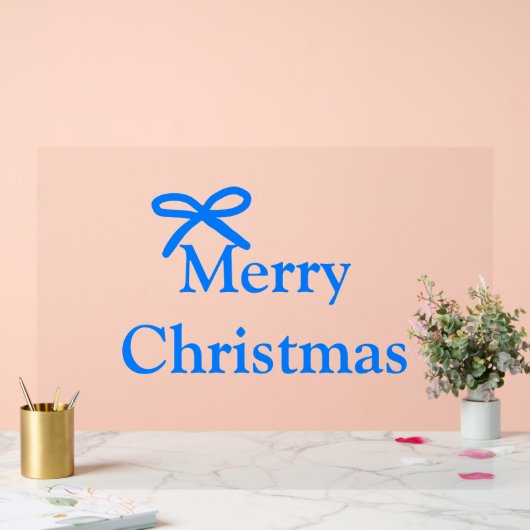 Blauer Bogen frohe Weihnachtsgeschenke einfache mo Acrylschild (Hochzeit)