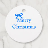 Blauer Bogen frohe Weihnachtsgeschenke einfache mo Geschenkanhänger (Vorderseite)