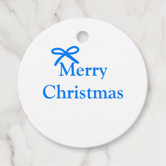 Blauer Bogen frohe Weihnachtsgeschenke einfache mo Geschenkanhänger (Vorderseite)