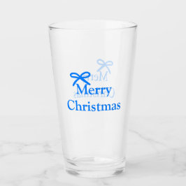 Blauer Bogen frohe Weihnachtsgeschenke einfache mo Glas
