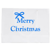 Blauer Bogen frohe Weihnachtsgeschenke einfache mo Große Geschenktüte (Rückseite)