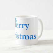 Blauer Bogen frohe Weihnachtsgeschenke einfache mo Kaffeetasse (VorderseiteRechts)