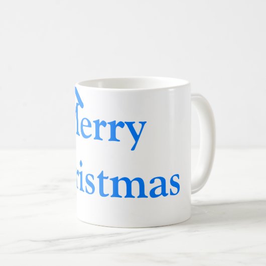 Blauer Bogen frohe Weihnachtsgeschenke einfache mo Kaffeetasse (VorderseiteRechts)