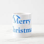 Blauer Bogen frohe Weihnachtsgeschenke einfache mo Kaffeetasse (Mittel)