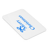 Blauer Bogen frohe Weihnachtsgeschenke einfache mo Magnet (Rechte Seite)