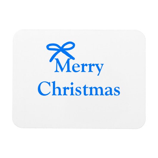 Blauer Bogen frohe Weihnachtsgeschenke einfache mo Magnet (Horizontal)