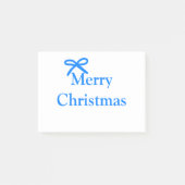 Blauer Bogen frohe Weihnachtsgeschenke einfache mo Post-it Klebezettel (Vorderseite)