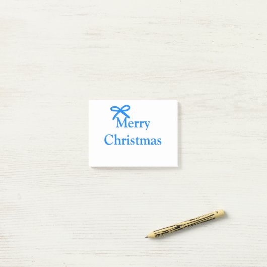 Blauer Bogen frohe Weihnachtsgeschenke einfache mo Post-it Klebezettel (Auf Schreibtisch)