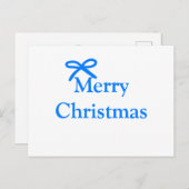 Blauer Bogen frohe Weihnachtsgeschenke einfache mo Postkarte (Vorne/Hinten)