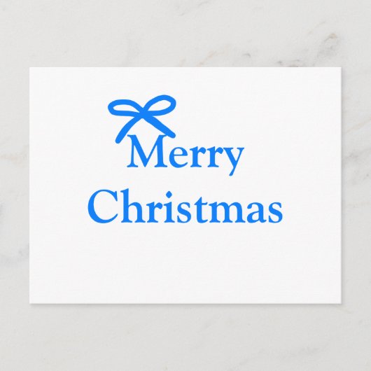 Blauer Bogen frohe Weihnachtsgeschenke einfache mo Postkarte (Vorderseite)