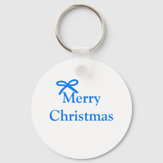 Blauer Bogen frohe Weihnachtsgeschenke einfache mo Schlüsselanhänger (Vorderseite)