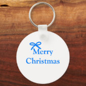 Blauer Bogen frohe Weihnachtsgeschenke einfache mo Schlüsselanhänger (Vorderseite)
