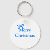 Blauer Bogen frohe Weihnachtsgeschenke einfache mo Schlüsselanhänger (Rückseite)