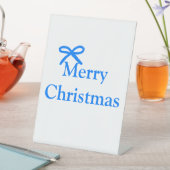 Blauer Bogen frohe Weihnachtsgeschenke einfache mo Sockelschild (In Situ)