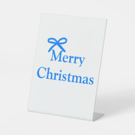 Blauer Bogen frohe Weihnachtsgeschenke einfache mo Sockelschild