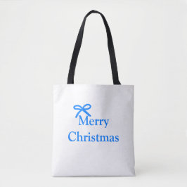 Blauer Bogen frohe Weihnachtsgeschenke einfache mo Tasche