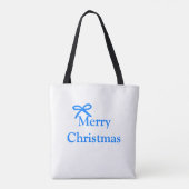 Blauer Bogen frohe Weihnachtsgeschenke einfache mo Tasche (Rückseite)