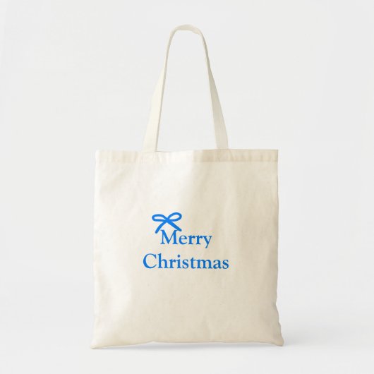Blauer Bogen frohe Weihnachtsgeschenke einfache mo Tragetasche (Vorne)
