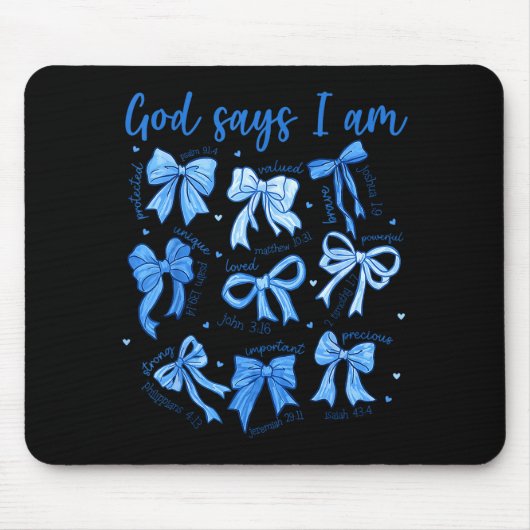 Blauer Bogen Gott sagt Ich bin ein christliches Mä Mousepad (Vorne)