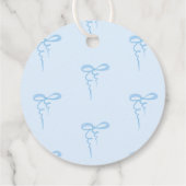 Blauer Bogen handgezogene Babydusche Danke Geschenkanhänger (Rückseite)