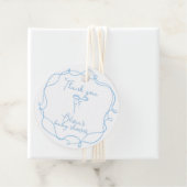 Blauer Bogen handgezogene Babydusche Danke Geschenkanhänger (Beispiel)