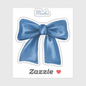 Blauer Bogen mit Name Vinyl Sticker (Blatt)