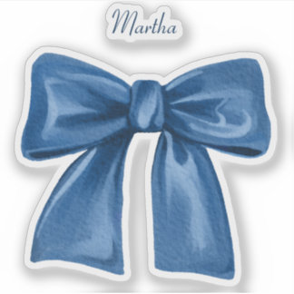 Blauer Bogen mit Name Vinyl Sticker