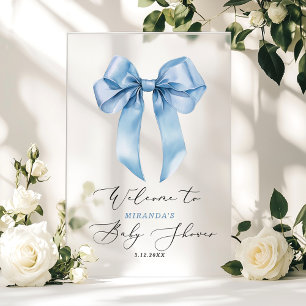 Blauer Bogen Oh Junge Baby Shower Willkommen Acrylschild