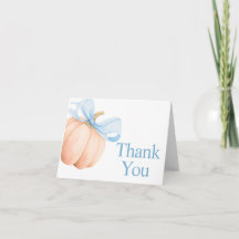 Blauer Bogen Orange Kürbis Babyparty