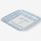 Blauer Bogen Pappteller (Gewinkelt)