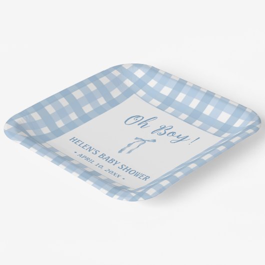 Blauer Bogen Pappteller (Gewinkelt)