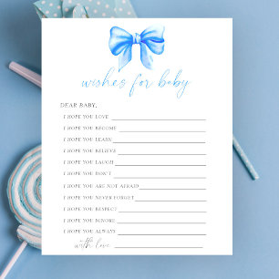 Blauer Bogen - Party Wünsche für Babyspiel
