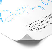 Blauer Bogen - Sag kein Baby Poster (Ecke)