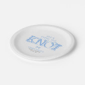 Blauer Bogen Sie knüpft den Knoten Chic Brautparty Pappteller (Schrägansicht)