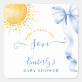 Blauer Bogen Sun Baby Shower Favor Aufkleber (Vorderseite)