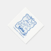 Blauer Bogen Tropische Junggesellinnenfeier Serviette (Ecke)