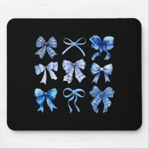 Blauer Bogen und Band Süße Grafik für Frauen Mousepad