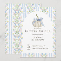 Blauer Bogen Unsere kleine Pumpkin Geburtstagseinl